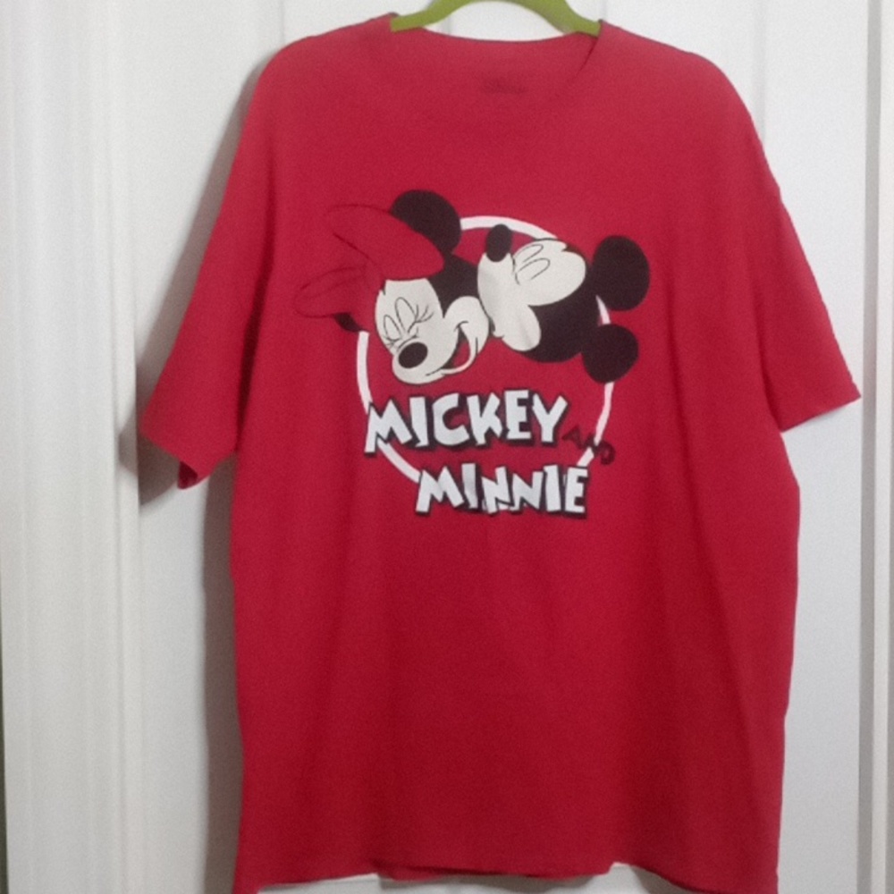 Disney Mickey Minnie cotton long line t-shirt Women's